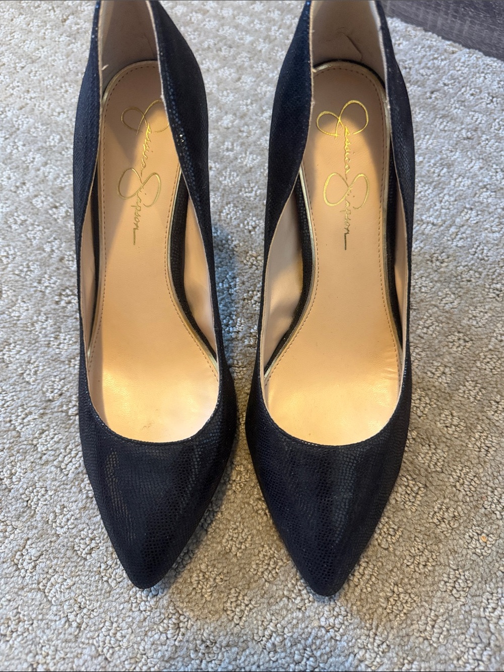 Jessica Simpson Navy Pointed-Toe Suede Pumps